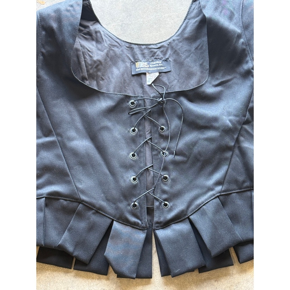 Chivalry Sports Renaissance Corset Bodice Black Lace Up Peplum Ren Faire 3X - Picture 2 of 10